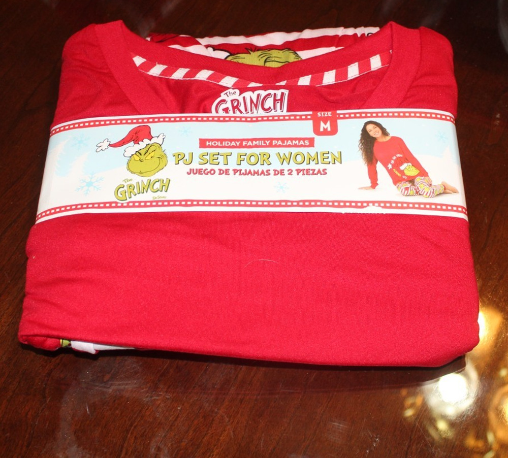 WOMENS 2 PIECE GRINCH PAJAMAS-SIZE 8-10-NWT